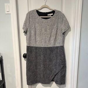 LOFT Two-Tone Gray and Black Mini Dress